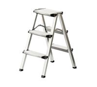 Lkvent escabeau marchepied Tabouret d'escalier Pliable en Alliage d'aluminium, Banc d'escalade Portable, adapté au Repos ou au Transport d'objets Hauts Petit(Silver White,Three Steps)
