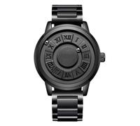 Lkvent Montre Enfant Montre à lévitation magnétique à Quartz à Boule magnétique sans Miroir étanche for Homme Digitale(Black B)