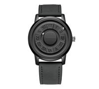 Lkvent Montre Enfant Montre à lévitation magnétique à Quartz à Boule magnétique sans Miroir étanche for Homme Digitale(Black A)