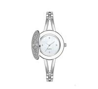 Lkvent Montre Enfant Montre à Quartz à Rabat entièrement en Diamant, boîtier décoré de Fleurs, Bracelet Amovible, la Montre est Un Merveilleux Cadeau de Vacances Or/Argent Digitale(Silver)