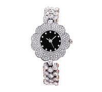 Lkvent Montre Enfant Montre À Quartz avec Strass Et Fleurs, Idéale for Les Fêtes d'anniversaire Et Les Événements Digitale(Silver,Wit)