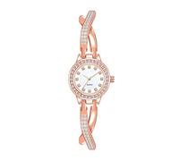 Lkvent Montre Enfant Montre à Quartz décontractée et Simple, Bracelet en Diamants, Croix Papillon, étanche, adaptée aux Robes Assorties Digitale(Rose Gold)