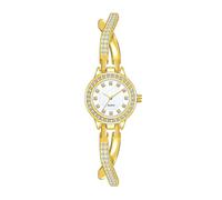 Lkvent Montre Enfant Montre à Quartz décontractée et Simple, Bracelet en Diamants, Croix Papillon, étanche, adaptée aux Robes Assorties Digitale(Gold)