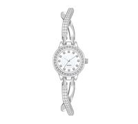 Lkvent Montre Enfant Montre à Quartz décontractée et Simple, Bracelet en Diamants, Croix Papillon, étanche, adaptée aux Robes Assorties Digitale(Silver)