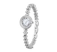 Lkvent Montre Enfant Montre à Quartz décontractée sertie de Diamants, Bracelet en Acier détachable et étanche, Montre à Bracelet Rond, Un Excellent Cadeau for Les Femmes Digitale(Silver)