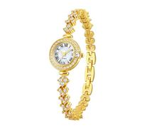 Lkvent Montre Enfant Montre à Quartz décontractée sertie de Diamants, Bracelet en Acier détachable et étanche, Montre à Bracelet Rond, Un Excellent Cadeau for Les Femmes Digitale(Gold)