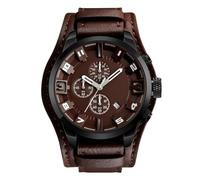 Lkvent Montre Enfant Montre à Quartz étanche for Homme, Multifonction, Sport, Large, en Cuir, idéale comme Cadeau Digitale(Brown with Brown)