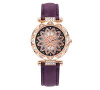 Lkvent Montre Enfant Montre-Bracelet à Quartz décontractée for Femme avec Bracelet en Cuir. Les Montres décontractées de Tous Les Jours sont Un Cadeau à la Mode for Les Femmes. Digitale(Lila)