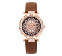 Lkvent Montre Enfant Montre-Bracelet à Quartz décontractée for Femme avec Bracelet en Cuir. Les Montres décontractées de Tous Les Jours sont Un Cadeau à la Mode for Les Femmes. Digitale(Brown)