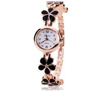 Lkvent Montre Enfant Montre-Bracelet à Quartz for Femme, Tendance, en Forme de Fleur, avec Cadran numérique en Strass, for Un Usage Quotidien Digitale(Svart)