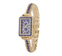 Lkvent Montre Enfant Montre-Bracelet en Or for Femme, Montre-Bracelet à Quartz analogique carrée avec Diamants, Un Cadeau de Luxe for Les Petites amies et Les épouses Digitale(Blauw)