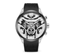 Lkvent Montre Enfant Montre-Bracelet Multifonction décontractée à Cadran créatif avec Bracelet en Silicone, Montre-Bracelet à Quartz étanche for Homme, Digitale(White Face+Black Belt)