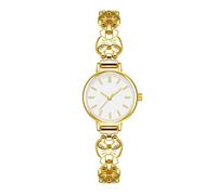 Lkvent Montre Enfant Montre-Bracelet rétro à nœud français, étanche, analogique, décontractée, idéale comme Cadeau for Une Petite Amie ou Une épouse. Digitale(Gold White)
