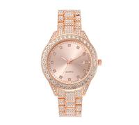 Lkvent Montre Enfant Montre de Luxe Unisexe à Quartz analogique avec Strass et Diamants, Grand Cadran, Chiffres Romains et Calendrier Digitale(Rose Gold,Women)