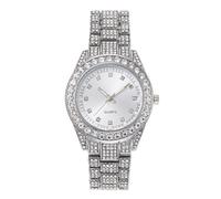 Lkvent Montre Enfant Montre de Luxe Unisexe à Quartz analogique avec Strass et Diamants, Grand Cadran, Chiffres Romains et Calendrier Digitale(Silver,Men)