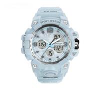 Lkvent Montre Enfant Montre de Sport numérique 46 mm, boîtier Robuste, étanche jusqu'à 50 m, Affichage Lumineux, chronographe Multifonction, Unisexe Digitale(Blauw)