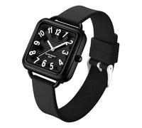 Lkvent Montre Enfant Montre d'examen Simple, étanche, Grande échelle numérique, Montre à Quartz, Petite Montre fraîche avec Bracelet en Silicone, Un Simple Cadeau d'anniversaire Digitale(Svart)