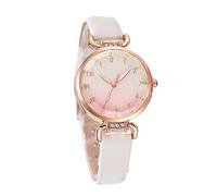 Lkvent Montre Enfant Montre élégante à Quartz analogique for Femme avec Bracelet en Cuir et Chiffres Arabes. Montre-Bracelet décontractée, idéale comme Cadeau for Les Femmes. Digitale(Wit)