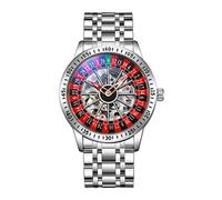 Lkvent Montre Enfant Montre mécanique entièrement Automatique, Cadran Rotatif oscillant, Montre Creuse étanche en Acier Inoxydable, idéale for Les Hommes comme Cadeau Digitale(Wit,Steel Belt)