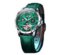 Lkvent Montre Enfant Montre mécanique entièrement Automatique for Homme, étanche, Multifonction, Lumineuse, idéale comme Cadeau Digitale(Green Belt+Green Face)