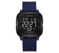 Lkvent Montre Enfant Montre numérique for Homme, carrée en Silicone, étanche, Grand Cadran, Double Affichage de l'heure et de la Date. Digitale(Blauw,B)