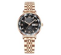 Lkvent Montre Enfant Montres-Bracelets prismatiques for Femmes, Montres-Bracelets analogiques à Quartz, Lumineuses, étanches, avec Date, idéales comme Cadeaux for Femmes Digitale(Svart,Mesh Belt)