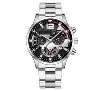 Lkvent Montre Enfant Montres d'affaires Classiques for Hommes, Bracelet élégante avec Calendrier Formelle en Acier Inoxydable, Robe légère Digitale(Silver)
