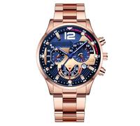 Lkvent Montre Enfant Montres d'affaires Classiques for Hommes, Bracelet élégante avec Calendrier Formelle en Acier Inoxydable, Robe légère Digitale(Rose Gold)