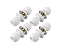 Lkvent poignee de porte Bouton de porte extérieur avec serrure t pêne dormant, serrure de porte à trois barres, serrure intégrée blanche, 4 pièces interieur(25-45mm)