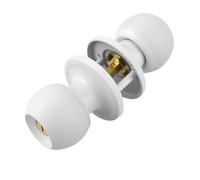 Lkvent poignee de porte Bouton de porte extérieur avec serrure t pêne dormant, serrure de porte à trois barres, serrure intégrée blanche interieur(45-65mm)