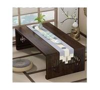 Lkvent Table Basse Bamboo Foldable Coffee Table for Sitting Carved Floor-Standing Dining Table Suitable for Bay Window Tatami Tea Room Extensible(Walnut,80cm)