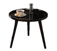 Lkvent Table basse ronde simple de style industriel - Table de chevet d'angle adaptée pour la maison, le bureau, les chambres d'hôtes et les meubles d'hôtel (Néron, 50 cm)