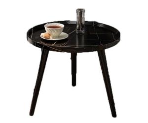 Lkvent Table basse ronde simple de style industriel - Table de chevet d'angle adaptée pour la maison, le bureau, les chambres d'hôtes et les meubles d'hôtel (Néron, 50 cm)