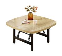 Lkvent Table Basse Table Basse Pliante carrée, Table de Sol Moderne, Table de Baie vitrée, Convient for Chambre à Coucher, Salon, Bureau, Aucun Assemblage requis Extensible(Legno,60cm)