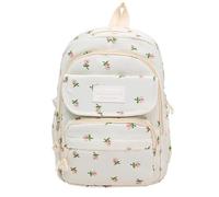 Lkvent travail Sac à dos à fleurs, joli sac à dos Preppy Kawaii en nylon, sac à dos de voyage à fleurs tendance for ordinateur portable Retour à l'école(Roze)