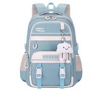 Lkvent travail Sac à dos for adolescente, sac à dos for ordinateur portable for femme, collège, lycée, voyage et trajet for étudiante avec pendentif nuage Retour à l'école(Blauw)