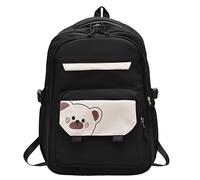 Lkvent travail Sac à dos imperméable et léger avec motif de chien, grande capacité, idéal for l'école primaire, le collège, le lycée ou les voyages. Retour à l'école(Svart)