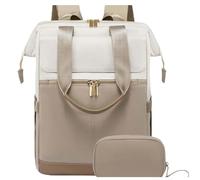 Lkvent travail Sac à dos léger for ordinateur portable avec port USB for hommes et femmes, sac à dos étanche for un usage quotidien, sac de voyage Retour à l'école(Khaki)