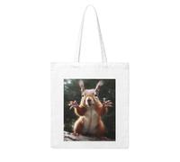 LKVNSWERT Pitbull Sac fourre-tout en toile pour femme - Sacs d'épicerie réutilisables - Sac à main fourre-tout à bandoulière, Animal amusant écureuil, One Size