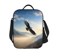 LKVNSWERT Sac à déjeuner isotherme pour femme et homme - Motif aigle et montagnes - Anti-fuite - Pour le travail, les voyages et l'extérieur