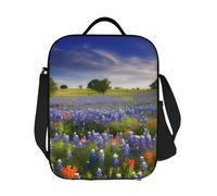 LKVNSWERT Sac à déjeuner isotherme pour femme et homme - Motif paysage du Texas Bluebonnets - Anti-fuite - Pour le travail, les voyages en plein air