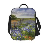LKVNSWERT Sac à déjeuner isotherme pour femme et homme - Motif paysage du Texas Bluebonnets - Anti-fuite - Pour le travail, les voyages en plein air