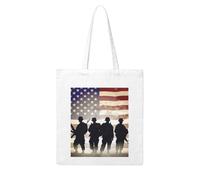 LKVNSWERT Sac fourre-tout en toile motif crânes pour femme, sacs d'épicerie, sacs à main réutilisables, Journée des forces armées américaines, One Size