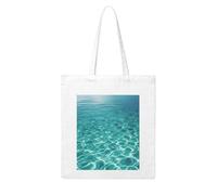 LKVNSWERT Sac fourre-tout réutilisable en toile pour femme avec motif berger allemand, Eau de piscine Blue Aqua, Taille unique