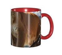LKVNSWERT Tasse à café en porcelaine de 325 ml avec poignée, tasse à café Panther Mountain Lion pour bureau et maison, tasse à latte pour thé et lait, tasses à thé en céramique colorées à l'intérieur