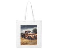 LKVNSWERT Texas Bluebonnets Sac fourre-tout en toile réutilisable pour femme Motif paysage, Vieille voiture camion, One Size