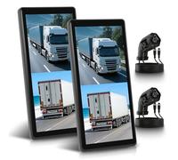 LKW Dual Rétroviseur Dashcam avec 2 Caméras de Recul, Rétroviseur Écran Vertical pour Camions et Bus, 10,36 Pouces Écran Tactile Systèmes BSD/DVR/Enregistrement en Boucle/IP68 Étanche/Vision Nocturne