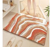 Lkw Ogechi 40x60cm Microfibre Tapis de Bain Antidérapant, Super Absorbant et Lavable Tapis Salle de Bain, Tapis de Bain Doux Peluche, Tapis de Salle de Bain Moderne pour Nouvelle Décoration (Kaki)