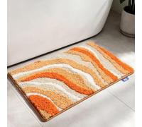 Lkw Ogechi 40x60cm Tapis de Bain en Microfibre Antidérapant Rayures, Tapis de Bain Doux Peluche, Tapis de Salle de Bain Absorbant et Lavable Moderne pour Nouvelle Décoration (Kaki)
