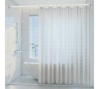 Lkw Ogechi Rideau de douche 3D transparent résistant à la moisissure et lavable en EVA avec crochets en plastique imperméable à séchage rapide Carré cristal 120 x 200 cm